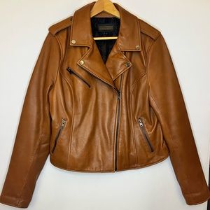 Leather Women’s Moto Bomber Jacket